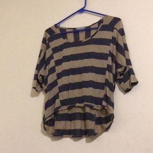 Hi-Low Striped Crop Top